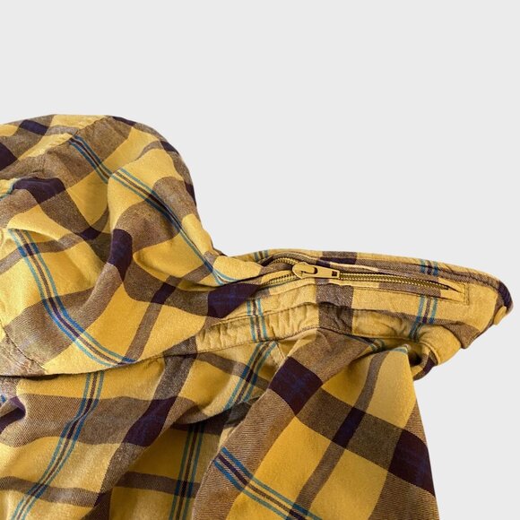 Nike 6.0 Button-Up Flannel Hoodie Yellow & Black Plaid Men's Large Skateboarding - Picture 10 of 15